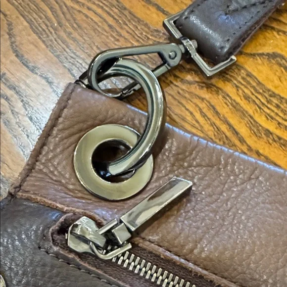 Hammitt Two-Tone Brown Leather Messenger Bag